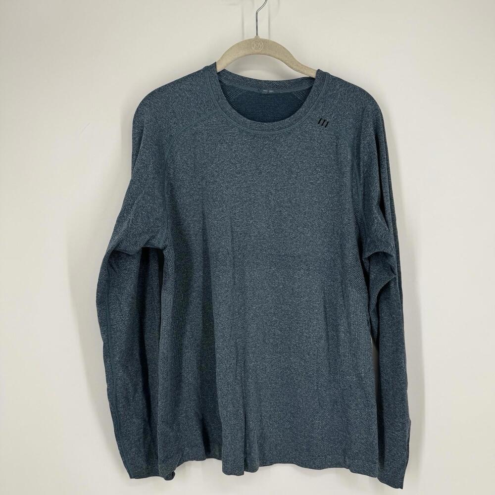 Lululemon shirt mens medium M teal metal vent tech long sleeve athletic running